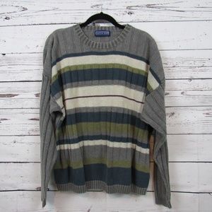 Savile Row men's striped crewneck sweater